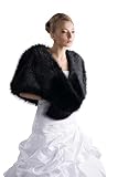 Con forro Cape/capa mamas-brautmode Cape de Novia Estola, imitación de Zorro Negro Talla única