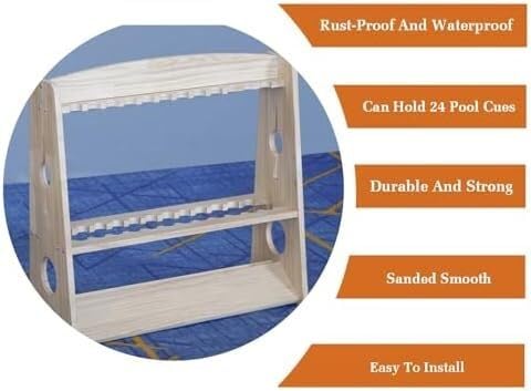 Support rangement robuste 10 queues billard rack de sol meuble canne snooker
