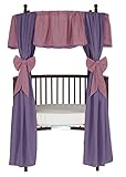 Baby Doll Bedding Reversible Round Crib Curtains, Pink/Lavander