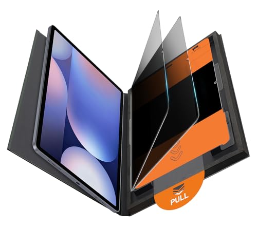 OMOTON 2 Pack Privacy Screen Protector for Samsung Galaxy Tab S10 Plus/S9 FE Plus/ S9 Plus/ S8+/ S7 FE/ S7+(12.4-inch) Anti-Spy Tempered Glass with Installation Tray for Tab S10+/S9+ Case Friendly