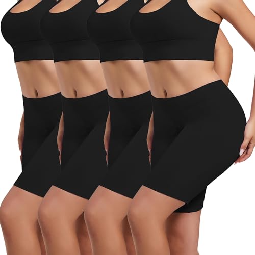 Migbean Boys Shorts Plus Size Cotton Underwear Fit Full Coverage Seamless Panties Stretchy Boxer Briefs Black 4 Packs