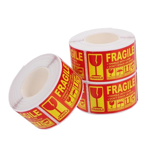 HAWILLOSCH Fragile Labels for Shipping Moving 250 Pack Fragile Stickers Adhesive Tape Handle Care Warning Stickers