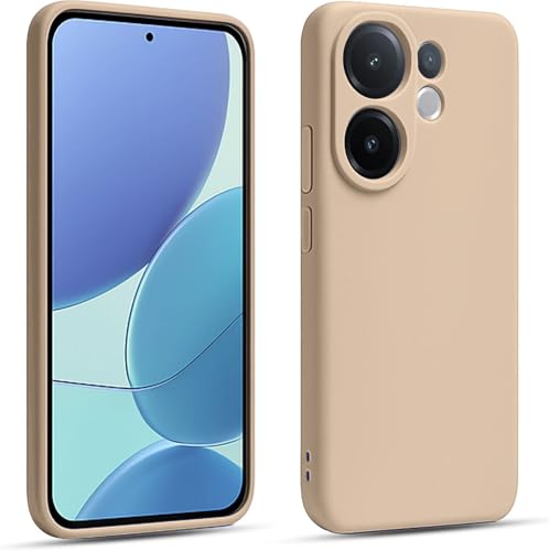 Image of DIZORO Microfiber Candy Back Cover Case for Vivo V60 5G / V60e 5G / Vivo T4 Pro 5G Soft Silicone Rubberized Case with Camera Protection (TPU, Sand Pink)