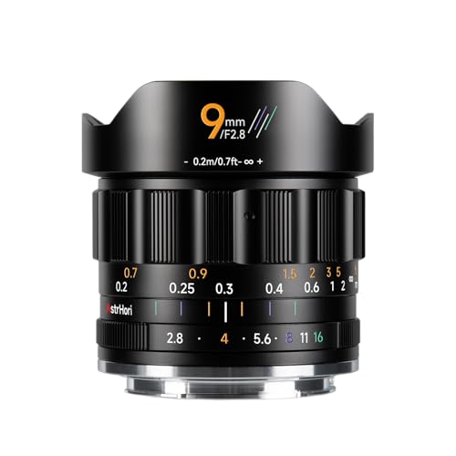AstrHori 9mm F2.8 APS-C Ultraweitwinkelobjektiv Fuji X, 111,4° Ultraweitwinkel-Sichtfeld, Weitwinkel Objektiv mit großer Blendenöffnung und manuellem...