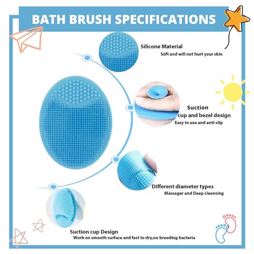 2 Stück Baby kamm und Badebürste für milchschorf, Neugeborene Haarkamm, Weichen Massagebürste Haarbürste, schorfkamm, kamm gegen milchschorf baby Entfernen kind (Blau – Kamm und Bürste)