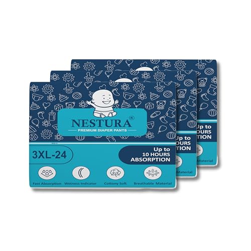Image of Baby Diapers Pants Triple Xl XXXL size with Wetness Indicator (18-35 kg), Combo Pack of 3 (72 Count)