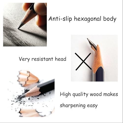 Image of 2B Premium Graphite Drawing Pencils - 12 pcs | Professional Art Drawing Pencils for Shading, Sketching & Doodling | Graphite Pencil for Artists & Beginners