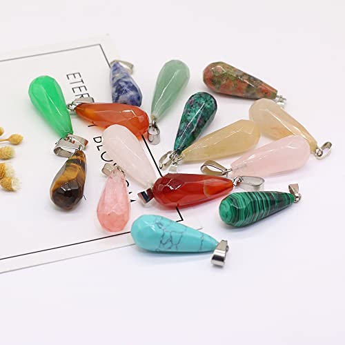 Quartz rose et unakite en pendentifs lot de 12 pour ateliers bijoux créatifs DIY