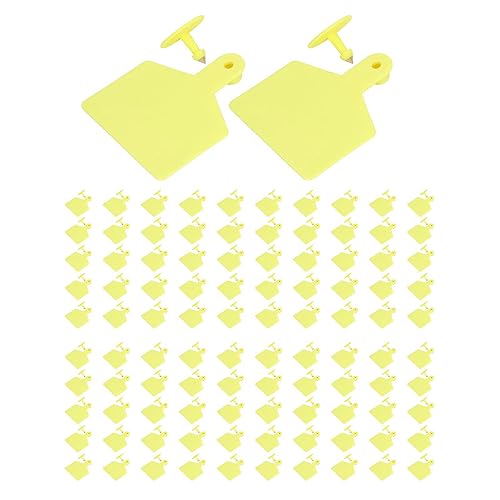 Étiquettes d'oreille bétail vierges jaunes pour matériel de contention lot 100