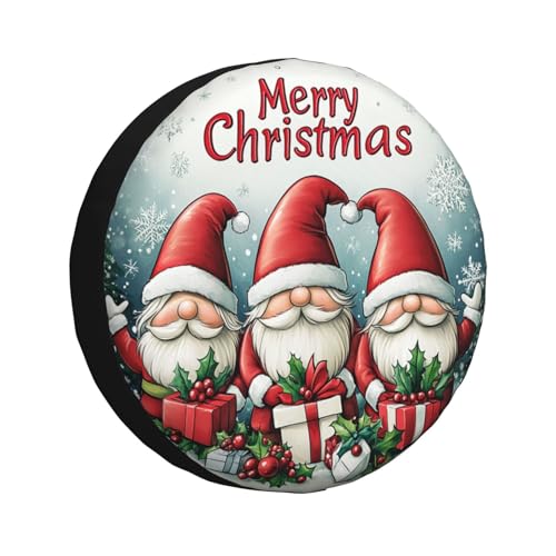 Image of Christmas Gnome Spare Tire Cover Winter Weatherproof Universal Wheel Protectors Christmas New Year Wheel Covers for Rv Camper Travel Trailer SUV Truck 14 Inch Holiday Xmas Decor