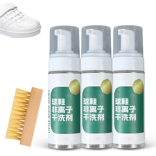 Chyang Active Foam Sneaker Cleaner Set,Rich Foam Deep Clean for White Shoes, Removes Stains & Dirt, Prevents Deformation (3Pcs) 