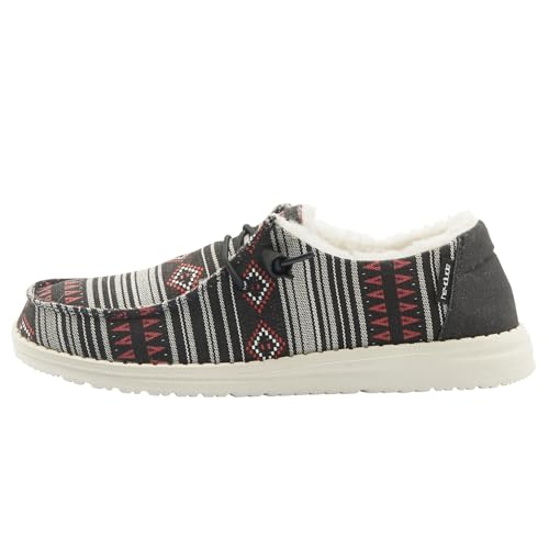 Image of HEYDUDE Women's Wendy Boho Stripe Chili Pepper Size 11 | Women's Shoes | Women's Lace Up Loafers | Comfortable & Light-Weight