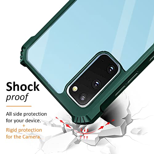 Image of WOW IMAGINE Shock Proof Clear Protective Back Case for Galaxy S20 - AirEDGE Technology | Full Camera Protection | Back Case Mobile Cover for Samsung Galaxy S20 - Camo Green