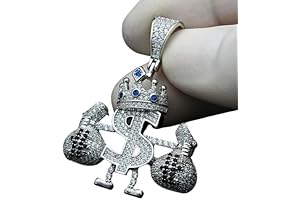 Dj Handmade CROWN $ Sign Money Bag Pendant