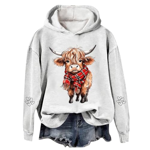 Sweat à capuche vache en coton doux et confortable avec motif western résistant