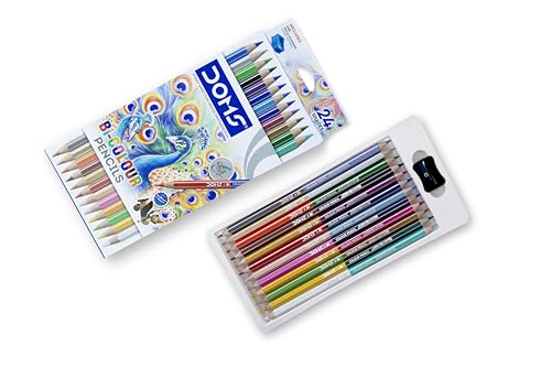 Image of Doms Bi Colours 24 Shades Pencil (12 Nos),Ink Color: Multicolor