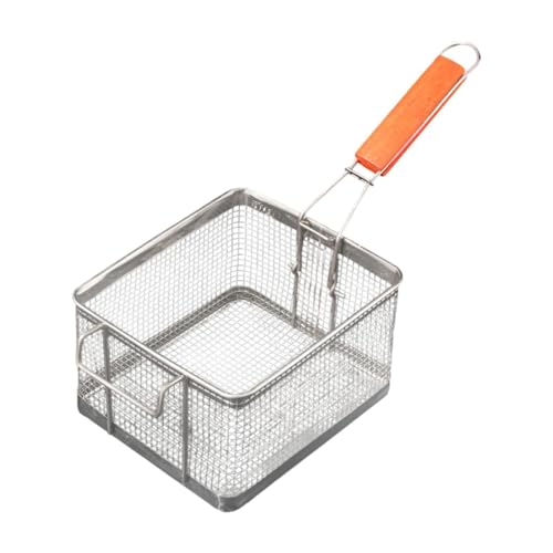 MagiDeal Cestino di frittura Commerciale friggitore Rimovibile a cibi Rimovibile Cestino frittura in Acciaio Inossidabile per Anelli di Cipolla, M