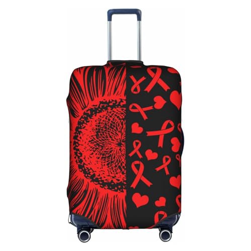 Travel Luggage Cover Sunflower Sickle Cell Awareness Fashion Washable Baggage Suitcase Protector Fit For Luggage X-Large