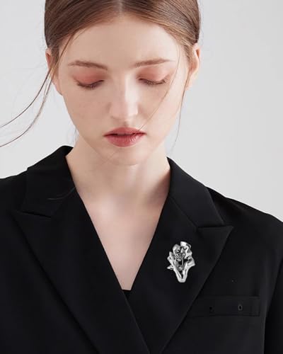 Image of Couples Kiss Shape Brooch Pins For Women Men Fashion Unique Corsage 3D Portrait Abstract Art Lovers Face Badge Lapel Pin Dress Suit Clothes Accessories Vintage Unisex Jewelry