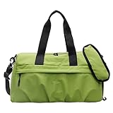 Foruirui ジムバッグ 靴入れ付き スポーツダッフルバッグ 撥水 乾湿分離 大容量 軽量ナイロン ジム/フィットネス/ヨガ/プール持ち運び/旅行用 男女兼用 (グリーン)
