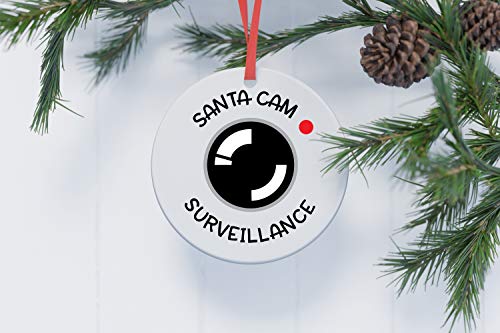CCS88 Weihnachtskugel mit Überwachungskamera, Christbaumschmuck, Weihnachtsbaumschmuck, Christbaumschmuck, Kugel, Anhänger, Keramik, Andenken,