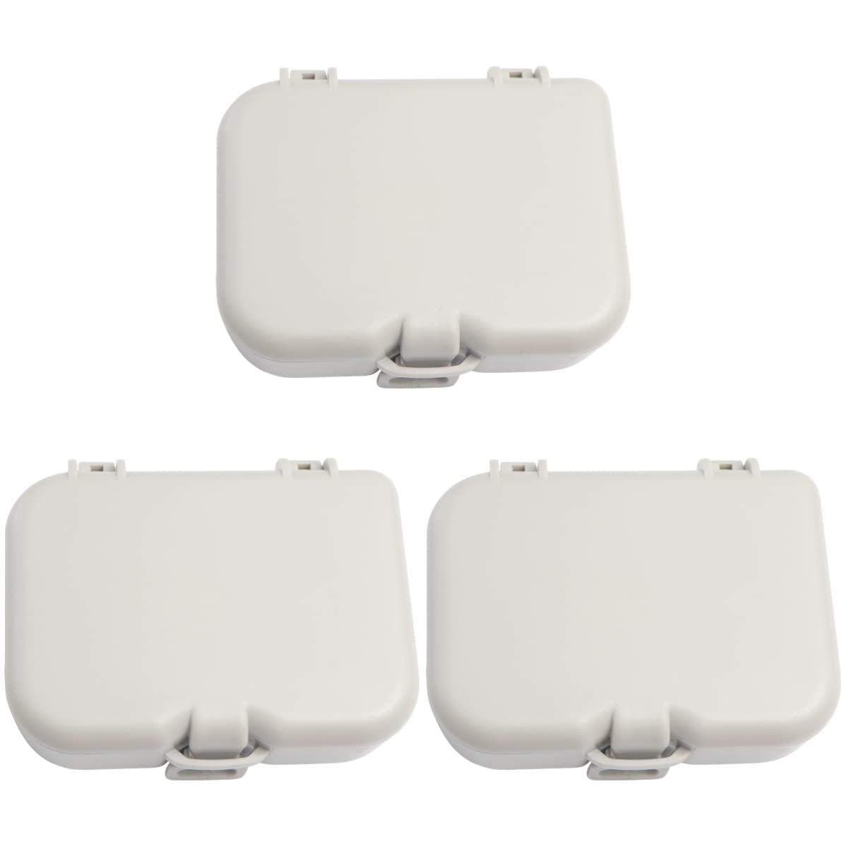 Healifty 3pcs Cleaning Case with Brush Compact False Storage Box for Travel Includes Mirror for Easy Cleaning and Maintenance of Dentures and Retainers