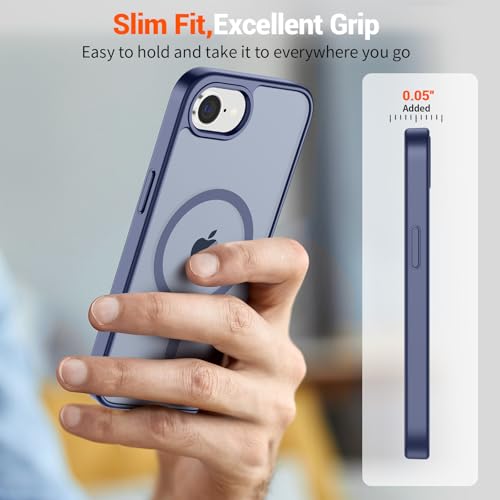 Image of SUPFINE Magnetic for iPhone 17e Case /iPhone 16e Case (Compatible with MagSafe)(Military Grade Drop Protection) Slim Translucent Matte Shockproof with Anti-Fingerprint Phone Case,Lavender Gray