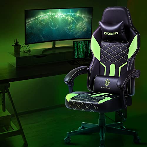 Dowinx Gaming Stuhl Racing Gamer Stuhl mit Frühling Kissen, Ergonomischer Gaming Sessel mit Massage...