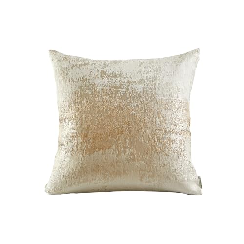 THE-TINOART Glitzernde dekorative Kissenbezüge, weich, Beige, Gold, Glitzer, quadratisch, Kissenbezug für Couch, Bett und Stuhl, Beige, 45,7 x 45,7...