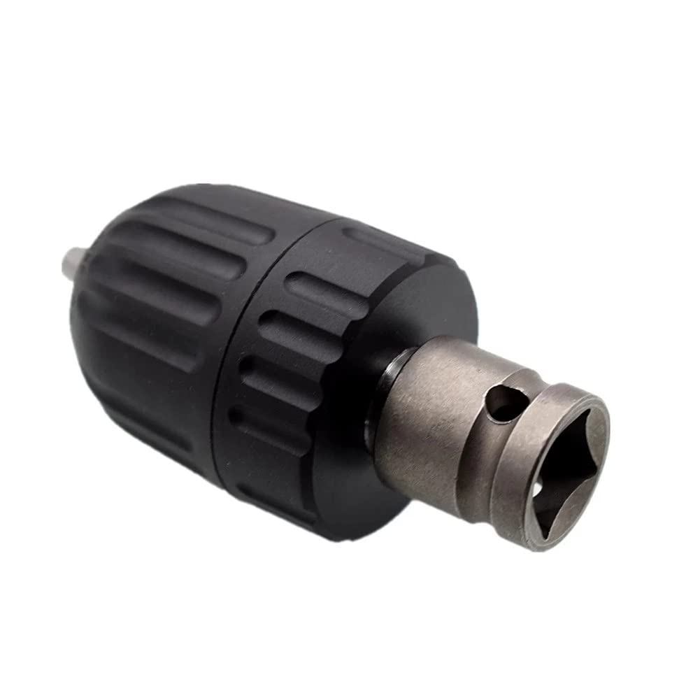WolFum Adaptador de enchufe cuadrado de 1/2 pulgada 0.8-10 mm portabrocas sin llave 3/8-24UNF adaptador de broca de rosca para taladro de impacto de 1050 W autobloqueo WolFum