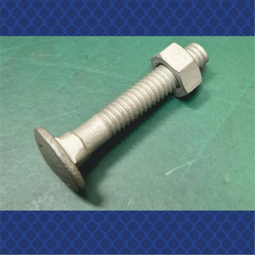 Image of Galvanized Carriage Bolts & Nuts Set for Chain Link Fence, 25 Pieces (5 /16 inch x1-1 /2)
