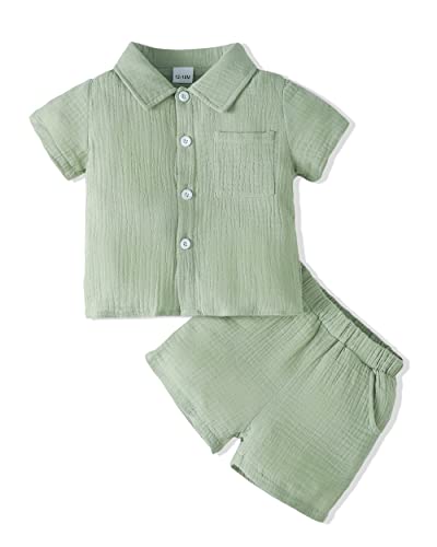 Image of Toddler Baby Boy Clothes Summer Outfits Cotton Short Sleeve T-Shirt Dinosaurs Shorts Set Boy Clothes Outfits Set