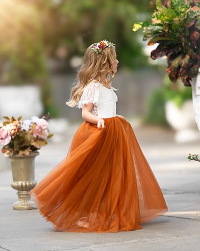 Flower Girl Dress Cap Sleevees Toddler Girls Dress Lace/Tulle First Communion Dress for Wedding Birthday Party2
