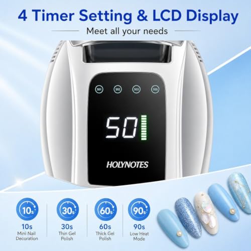 Image of UV Nail Lamp, 96W Cordless Professional Rechargeable UV LED Portable Lamp, 4 Timer Setting and Smart Sensor Gel Nail Dryer, Ideal for Training, Nail Art Practice, Home & Salon
