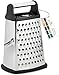Professional Cheese Grater - Stainless Steel, XL Size, 4 Sides - Perfect Box Grater for Parmesan Cheese, Vegetables, Ginger - Dishwasher Safe - Black