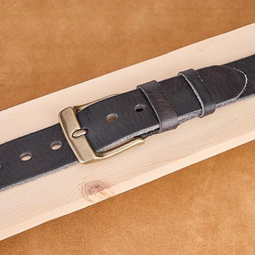 Men's Vintage Copper Pin Buckle Belt Top Layer Cowhide Lengthened Thickened Large Size Washable Durable Belt Gift3
