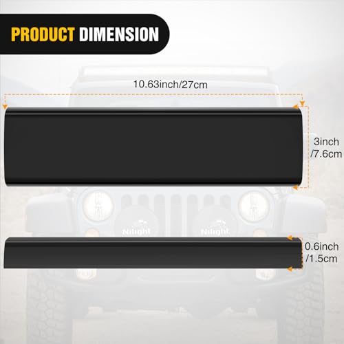 Image of Nilight 12 Inch LED Light Bar Covers 2 PCS Black Color | Protective Durable Polycarbonate Lens, Waterproof Dustproof Scratch-Proof for Double-Row Off Road Driving Lighting