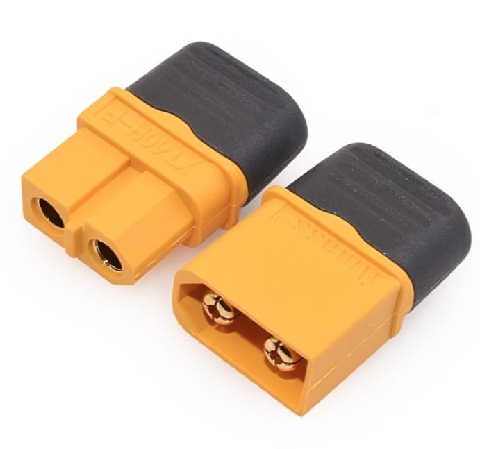 Amass XT60H Male-Female Connector Pair with Snap-On Housing, Gold-Plated, High-Amp 65A, Flame-Retardant Nylon, for LiPo RC and E-Mobility-picture-12