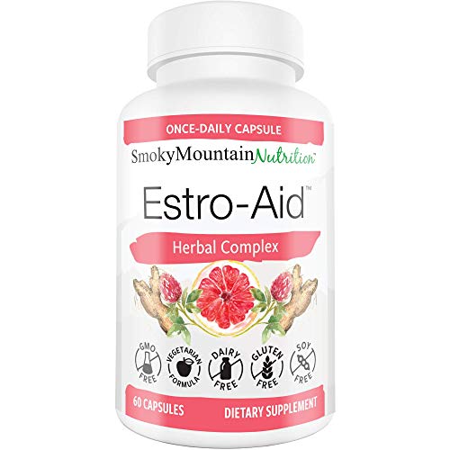 Estro-Aid: Estrogen-Free Menopause Supplements. 60 Capsules (2 Month Supply) Black Cohosh, Wild Yam, Chrysin & Red Clover. for Estrogen Balance, PMS & Weight Loss. Non-GMO & Vegan