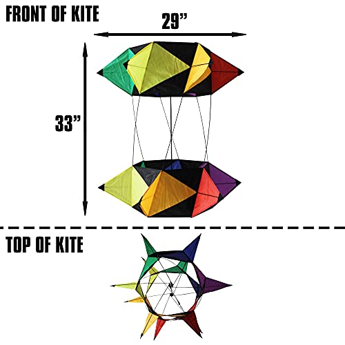 Windnsun Spinboxlt Super Size Nylon 3D Kite, Spinbox Jr, 33 Inches Tall #TOP1