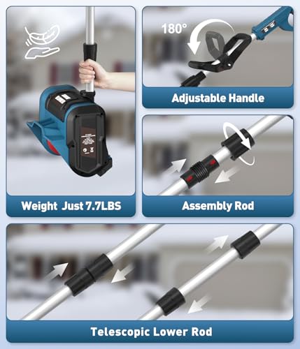 image for Giosuan Cordless Electric Snow Shovel Rake, 21V 12-Inch Brushless Batt