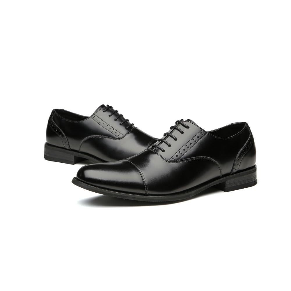 Męskie skórzane buty z brogsem biznesowe Oxford formalne buty biurowe na imprezę na co dzień