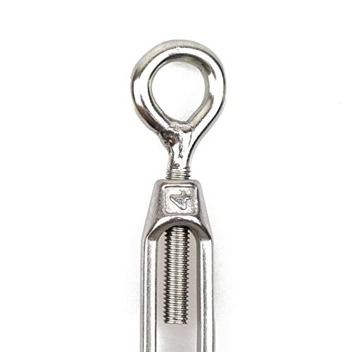 Miniatura 6 de eoocvt 5pcs M4 acero inoxidable 304 tensor cuerda de alambre tensión (ojo y ojo)