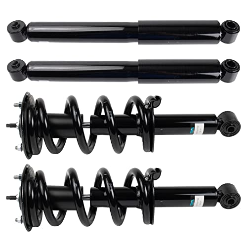 Image of TRQ Front and Rear Complete Strut Assembly & Shock Absorber Kit Complete Strut & Coil Spring Assembly Compatible with 2012-2019 Nissan NV1500 NV2500 NV3500
