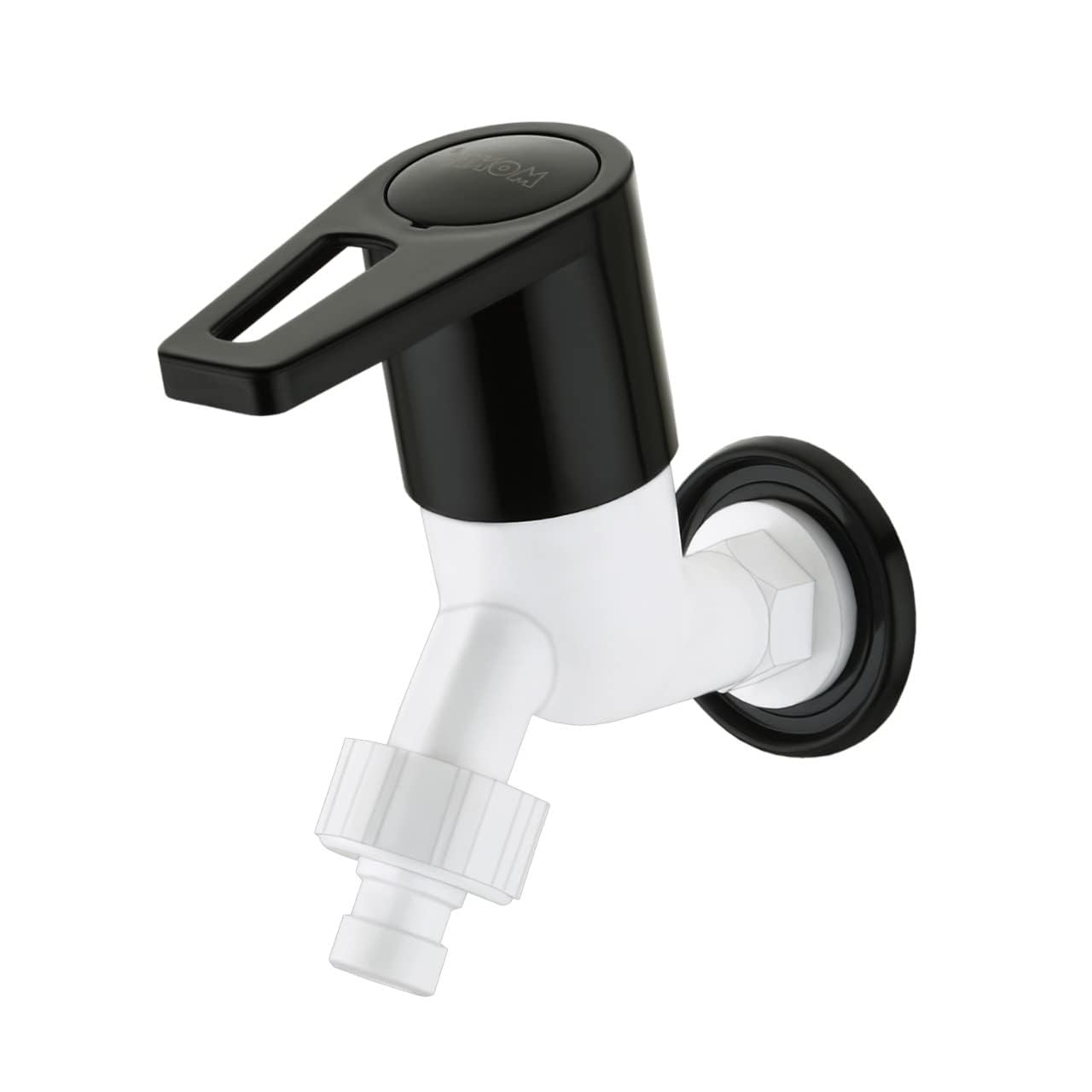 MONIT Plastic Washing Machine Tap with Style Nozzles, Tap for Bathroom, White, Painted Finish with Teflon tap, Multipurpose, 1