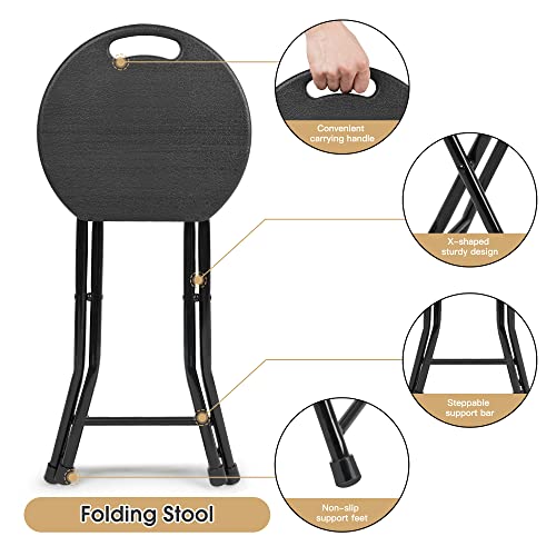 Folding-Stool-550lbs-Capacity-Foldable-Stool-with-Handle-Portable-Stools-for-Adults-Heavy-Duty-Folding-Chair-OutdoorIndoor-18-inch-Collapsible-Stool-for-CampingHomeSet-of-1-Black