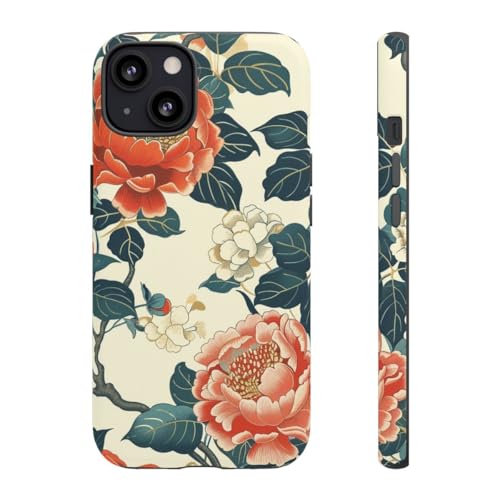 Coque iPhone 13 pivoines florales au fini mat haut de gamme et toucher soyeux