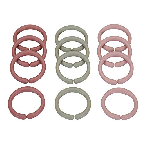 Little Dutch Spielzeugringe Set (12 Spielringe) Kinderwagenkette Kinderwagenanhänger Befestigungsringe - rosa