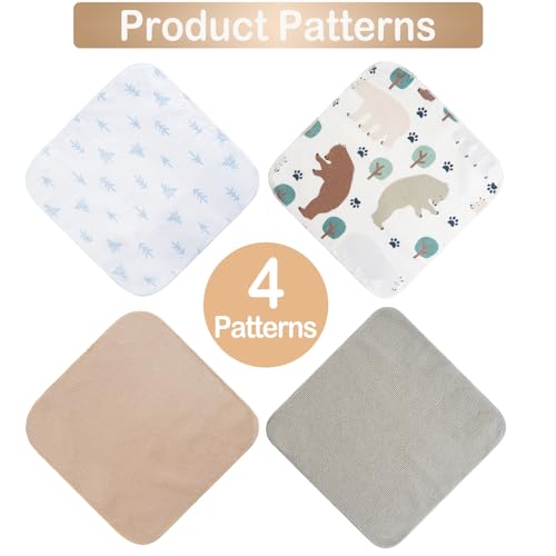 Image of softan Baby Washcloths, 24Pack Baby Wash Cloths Extra Soft & Ultra Absorbent, Baby Towels Face Towel Unisex for Boys Girls Face & Body, Washclothes Gentle on Sensitive Skin, 9''x 9'' Bear
