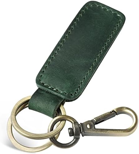 Jack&Chris Genuine Leather Car Keychain, Universal Key Fob Keychain, Leather Key Chain Holder for Men and Women, JC306